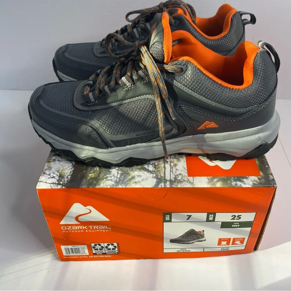 Mens Outdoor Low Top Hiking/Fishing/Hunting/Working Ozark Trail‎ Gray Boots Sz 7